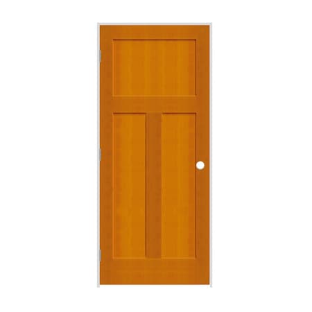 Codel Doors 24" x 80" x 1-3/8" Fir 3-Panel Mission Interior Shaker 7-1/4" RH Prehung Door w/Brshd Chrome Hinges 2068fir8403RH26D714